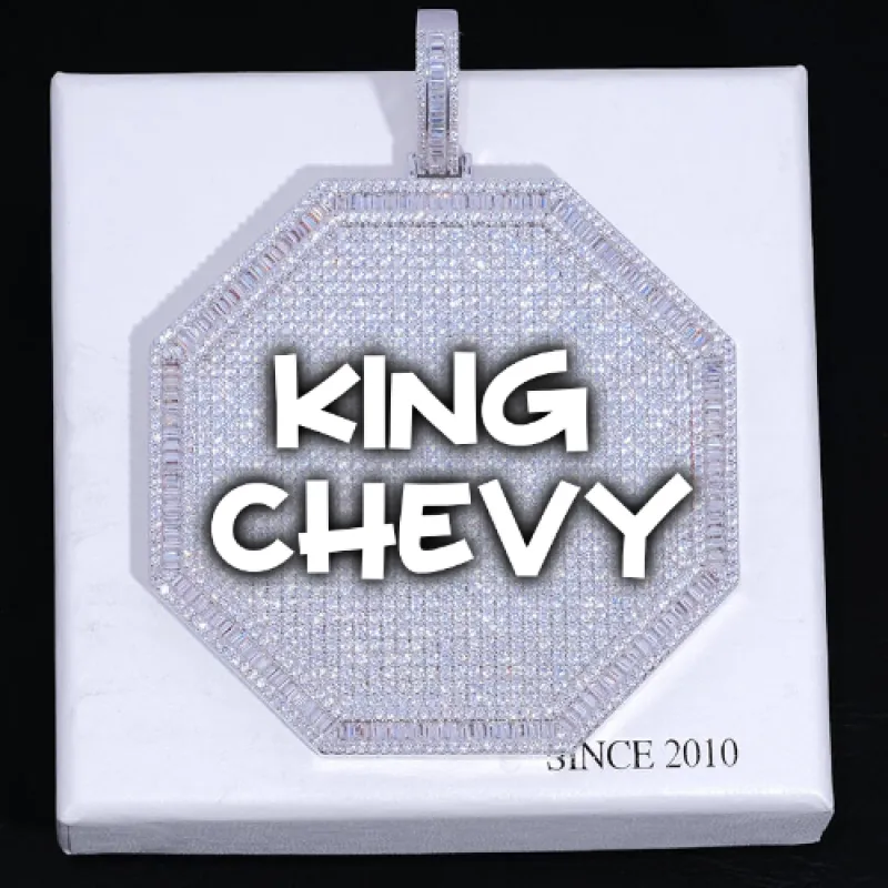 CUSTOM LETTER NECKLACE 3D BIG OCTAGON sold by The GUU Shop