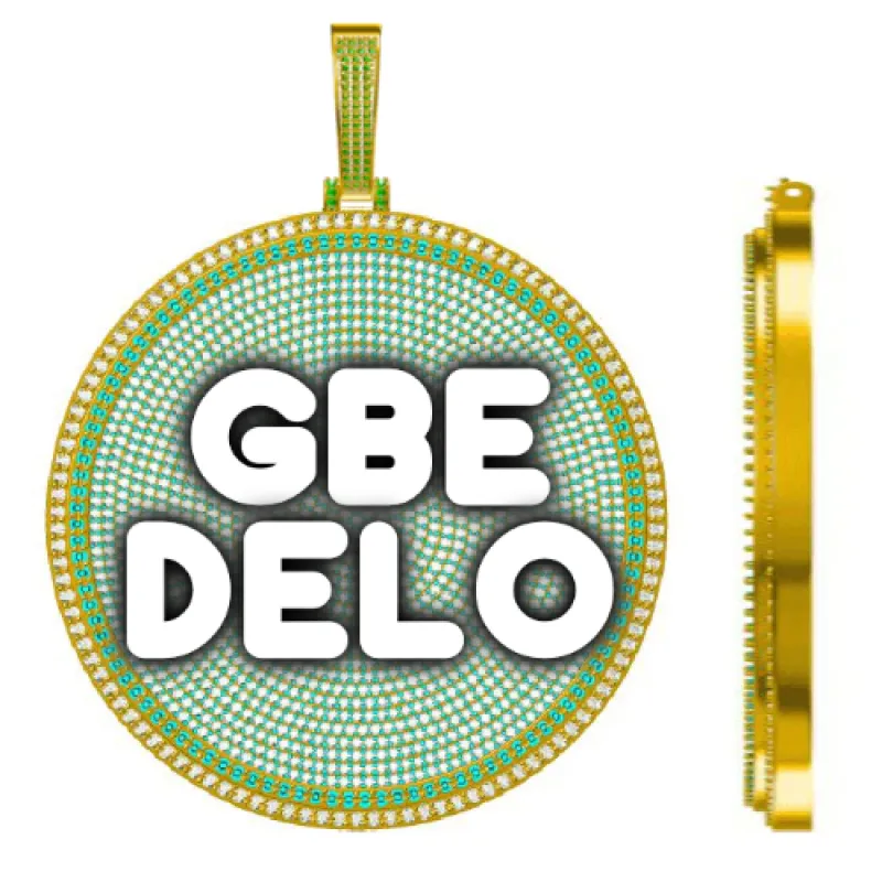 CUSTOM LETTER NECKLACE 3D BIG DISC sold by The GUU Shop