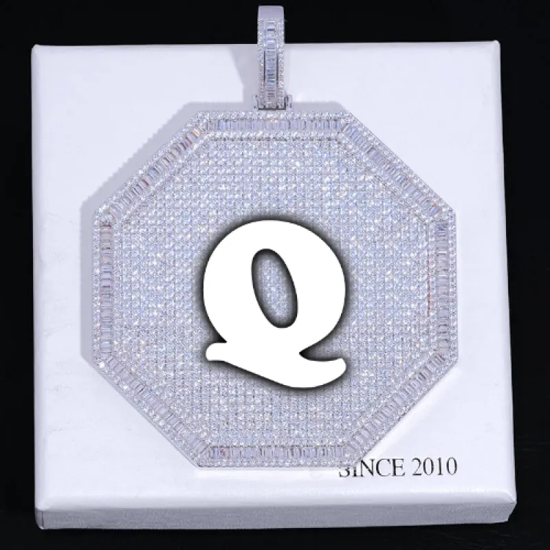 CUSTOM LETTER NECKLACE 3D BIG OCTAGON sold by The GUU Shop