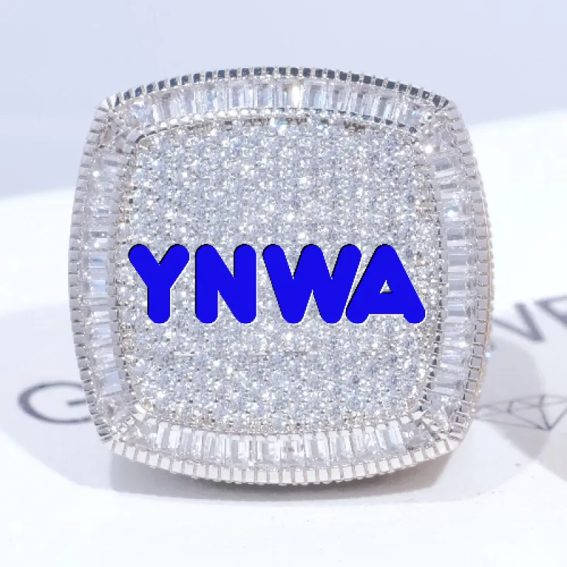 CUSTOM LETTER 3D ICED RING sold by The GUU Shop