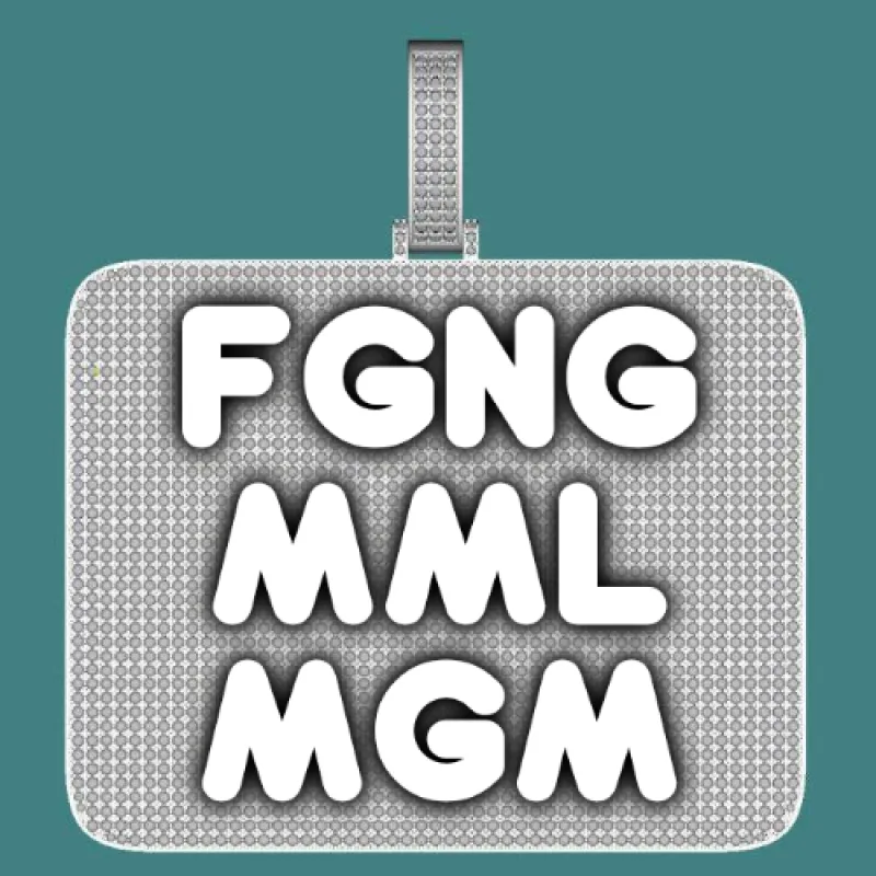 CUSTOM LETTER NECKLACE 3D BIG SQUARE sold by The GUU Shop