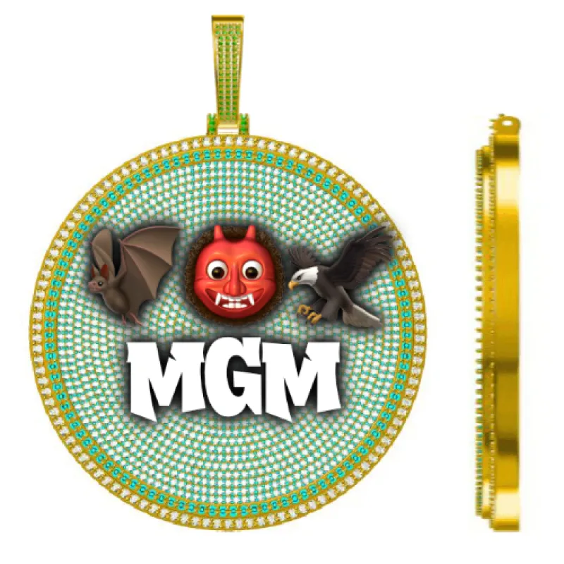 CUSTOM LETTER NECKLACE 3D BIG DISC sold by The GUU Shop