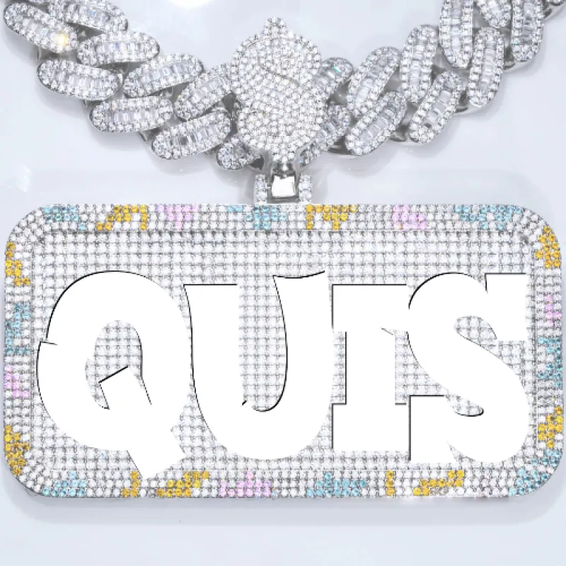 CUSTOM LETTER NECKLACE 3D COLORFUL SQUARE sold by The GUU Shop