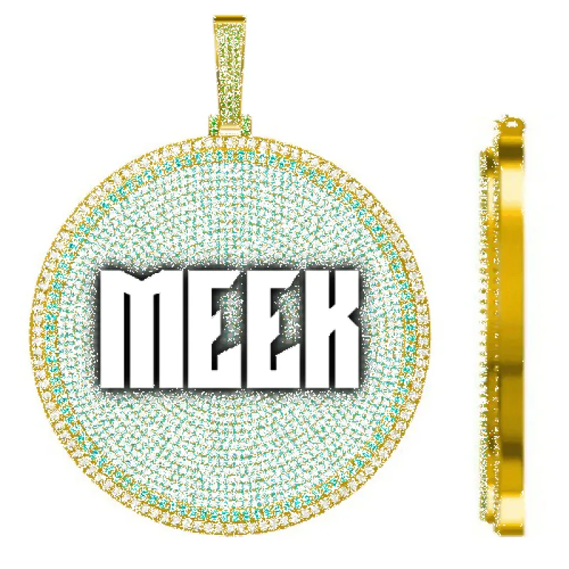 CUSTOM LETTER NECKLACE 3D BIG DISC sold by The GUU Shop