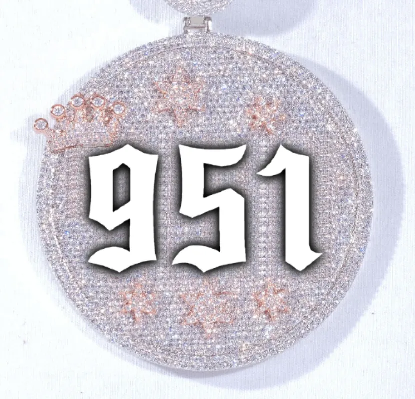 CUSTOM LETTER NECKLACE 3D BIG CROWN DISC sold by The GUU Shop