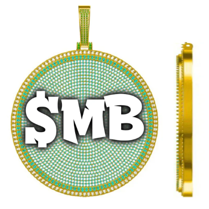 CUSTOM LETTER NECKLACE 3D BIG DISC sold by The GUU Shop