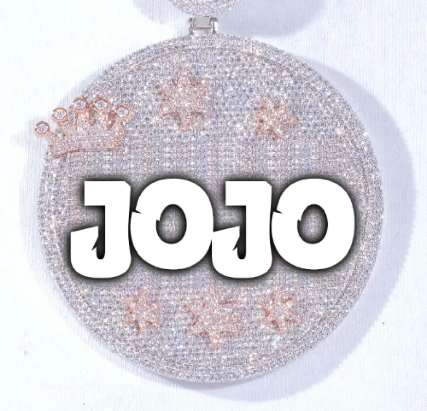 CUSTOM LETTER NECKLACE 3D BIG CROWN DISC sold by The GUU Shop