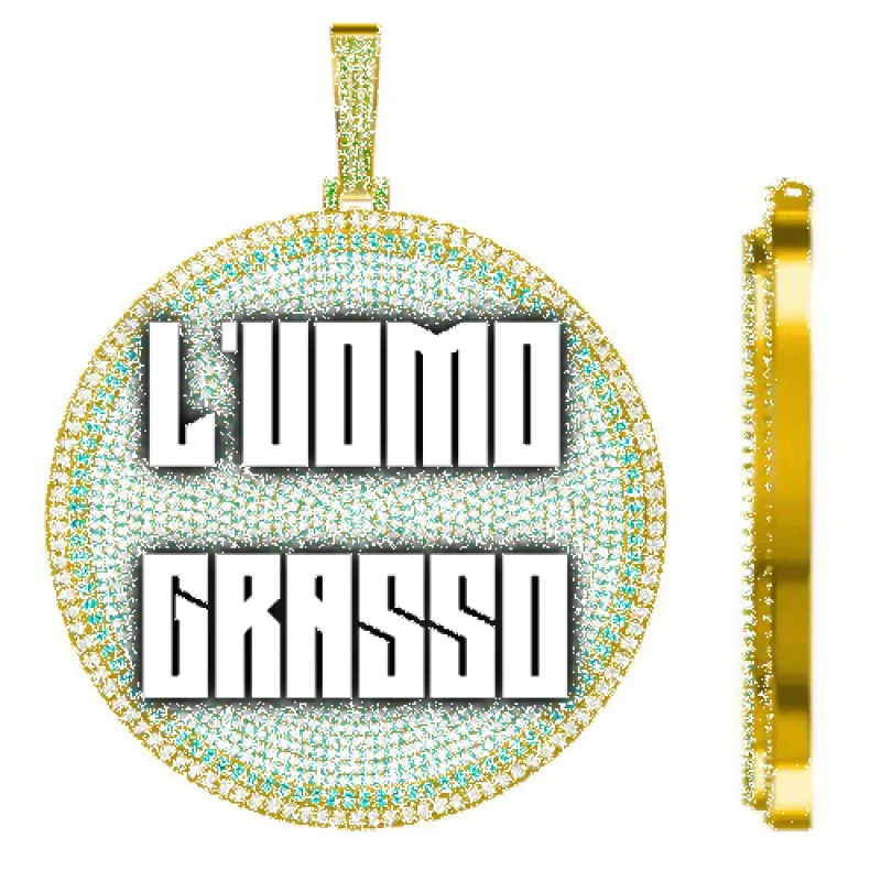 CUSTOM LETTER NECKLACE 3D BIG DISC sold by The GUU Shop