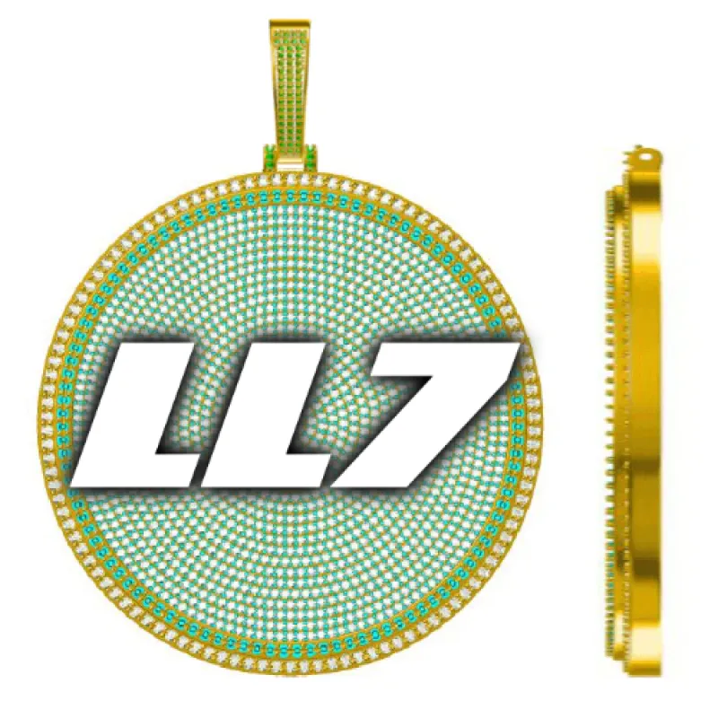 CUSTOM LETTER NECKLACE 3D BIG DISC sold by The GUU Shop