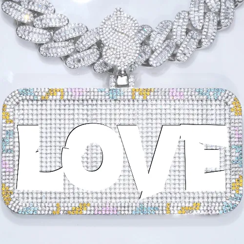 CUSTOM LETTER NECKLACE 3D COLORFUL SQUARE sold by The GUU Shop