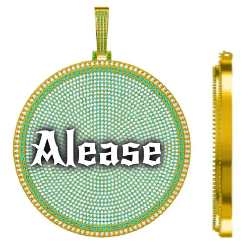 CUSTOM LETTER NECKLACE 3D BIG DISC sold by The GUU Shop