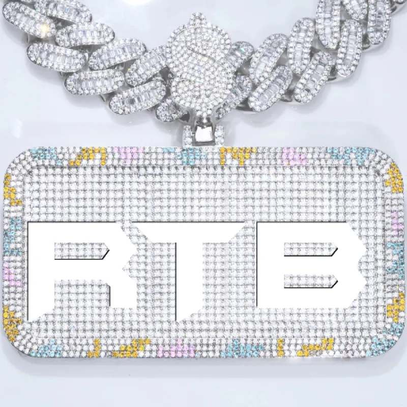 CUSTOM LETTER NECKLACE 3D COLORFUL SQUARE sold by The GUU Shop