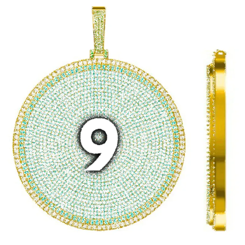 CUSTOM LETTER NECKLACE 3D BIG DISC sold by The GUU Shop