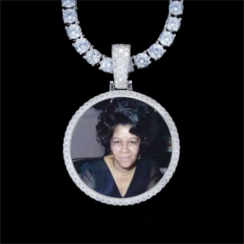 925S & VVS Moissanite 3D Circle Custom Picture Pendant sold by The GUU Shop