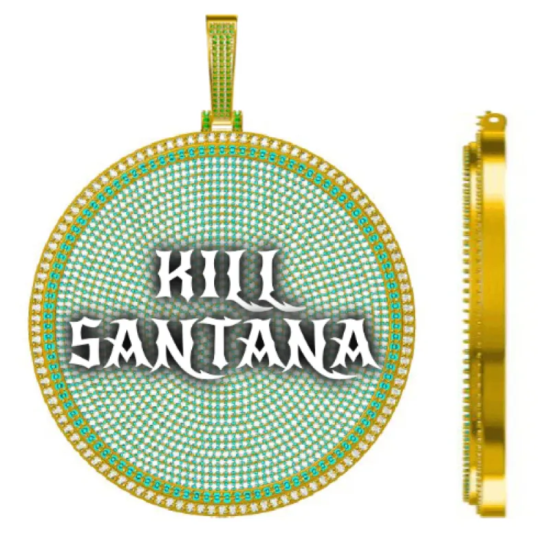 CUSTOM LETTER NECKLACE 3D BIG DISC sold by The GUU Shop