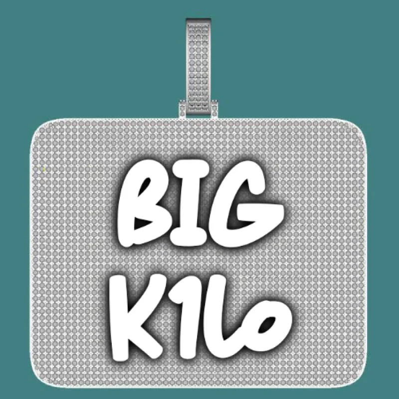 CUSTOM LETTER NECKLACE 3D BIG SQUARE sold by The GUU Shop