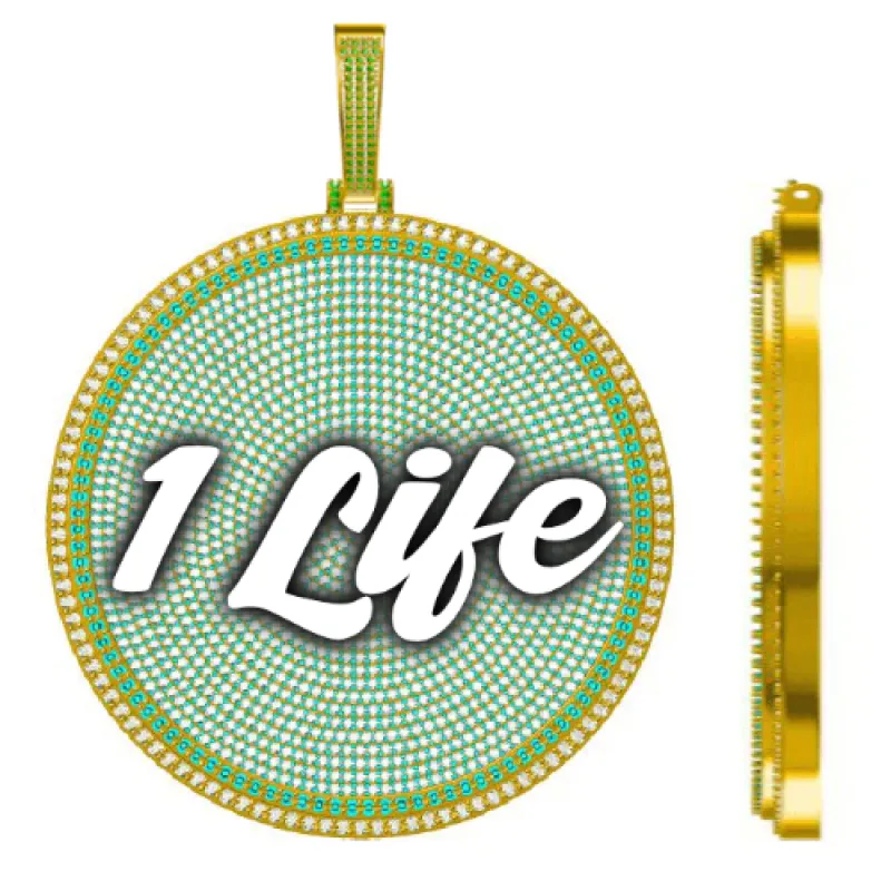 CUSTOM LETTER NECKLACE 3D BIG DISC sold by The GUU Shop