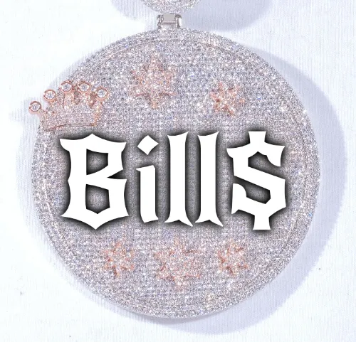 CUSTOM LETTER NECKLACE 3D BIG CROWN DISC sold by The GUU Shop