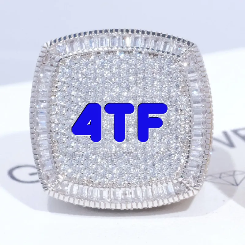 CUSTOM LETTER 3D ICED RING sold by The GUU Shop