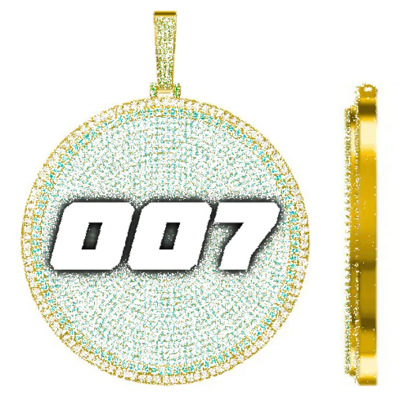 CUSTOM LETTER NECKLACE 3D BIG DISC sold by The GUU Shop