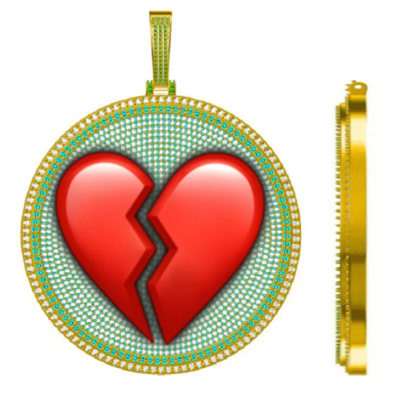 CUSTOM LETTER NECKLACE 3D BIG DISC sold by The GUU Shop