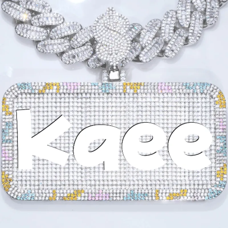 CUSTOM LETTER NECKLACE 3D COLORFUL SQUARE sold by The GUU Shop