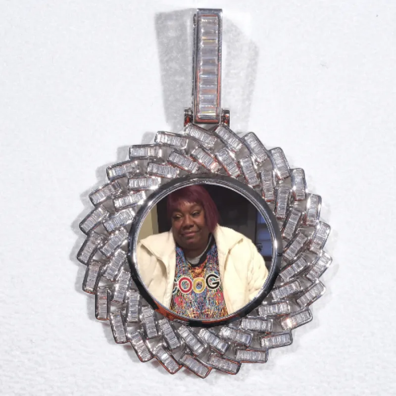 Large 3D Baguette Custom Picture Pendant sold by The GUU Shop