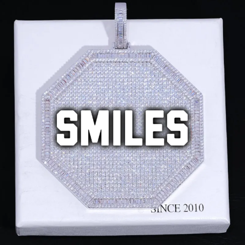 CUSTOM LETTER NECKLACE 3D BIG OCTAGON sold by The GUU Shop