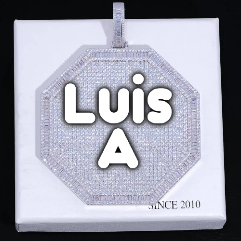 CUSTOM LETTER NECKLACE 3D BIG OCTAGON sold by The GUU Shop