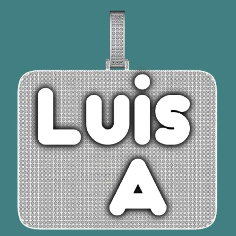 CUSTOM LETTER NECKLACE 3D BIG SQUARE sold by The GUU Shop