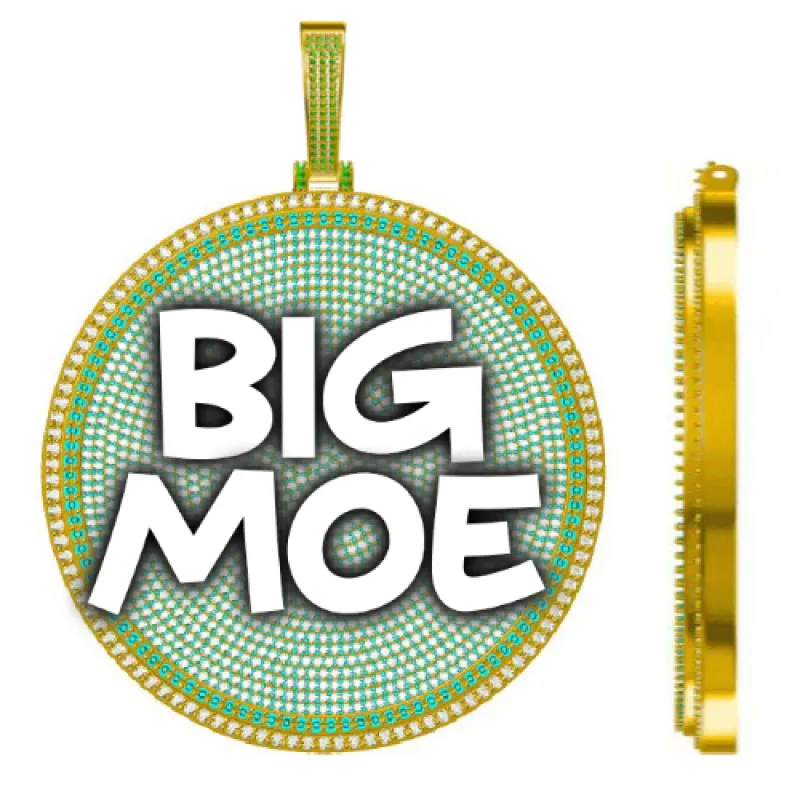 CUSTOM LETTER NECKLACE 3D BIG DISC sold by The GUU Shop