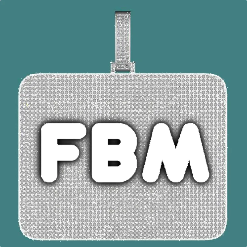 CUSTOM LETTER NECKLACE 3D BIG SQUARE sold by The GUU Shop