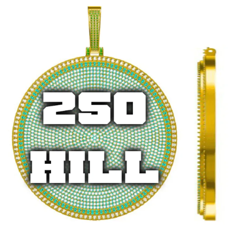 CUSTOM LETTER NECKLACE 3D BIG DISC sold by The GUU Shop