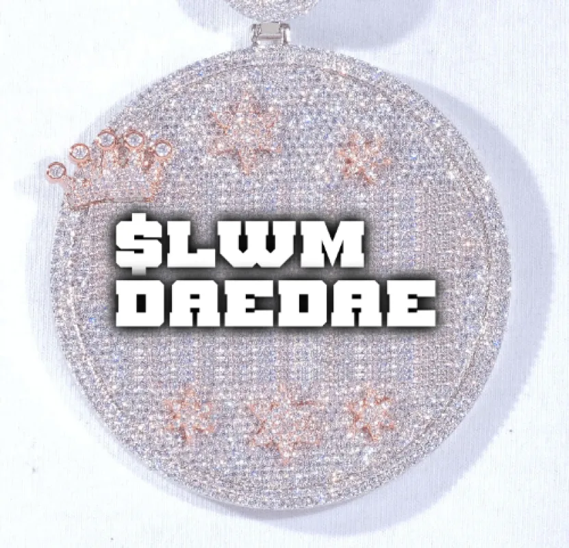 CUSTOM LETTER NECKLACE 3D BIG CROWN DISC sold by The GUU Shop