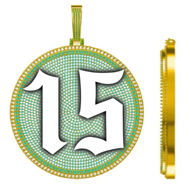 CUSTOM LETTER NECKLACE 3D BIG DISC sold by The GUU Shop