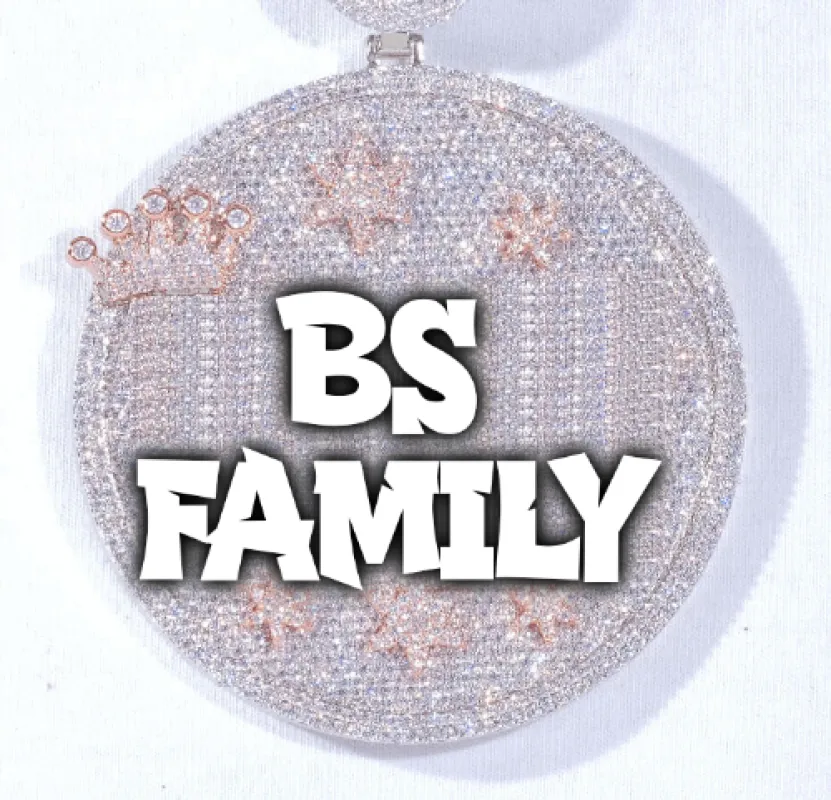 CUSTOM LETTER NECKLACE 3D BIG CROWN DISC sold by The GUU Shop