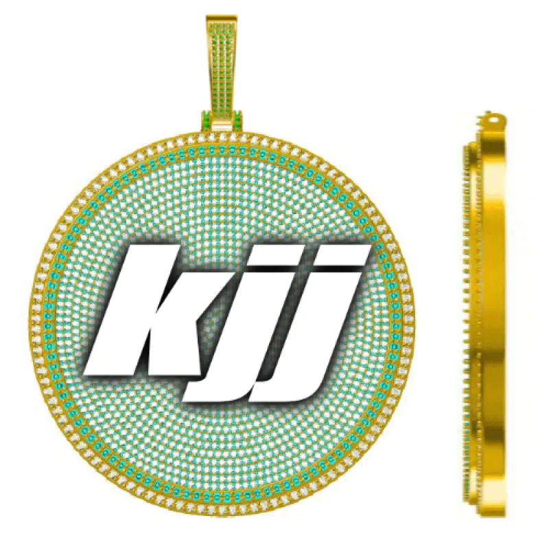 CUSTOM LETTER NECKLACE 3D BIG DISC sold by The GUU Shop