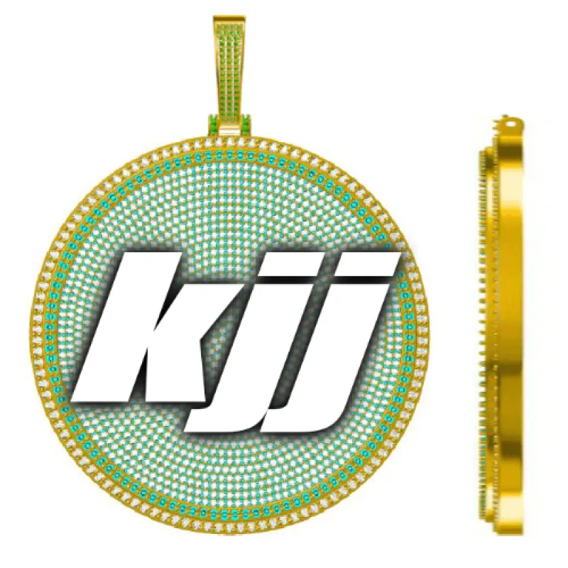 CUSTOM LETTER NECKLACE 3D BIG DISC sold by The GUU Shop