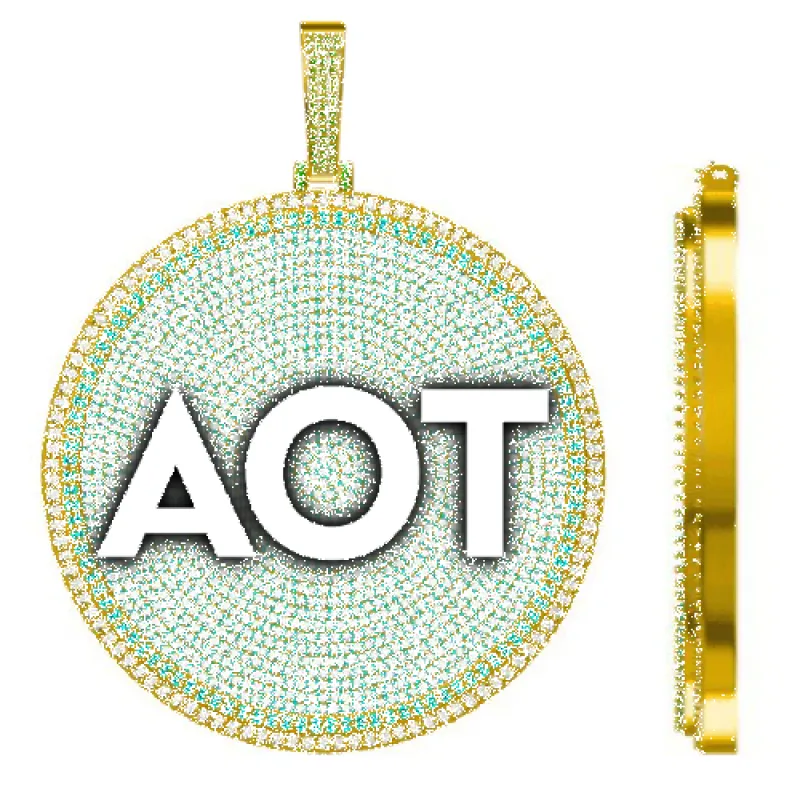 CUSTOM LETTER NECKLACE 3D BIG DISC sold by The GUU Shop