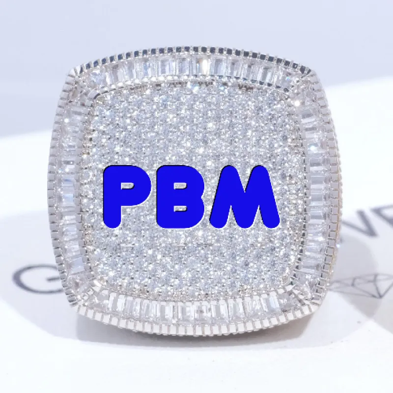 CUSTOM LETTER 3D ICED RING sold by The GUU Shop