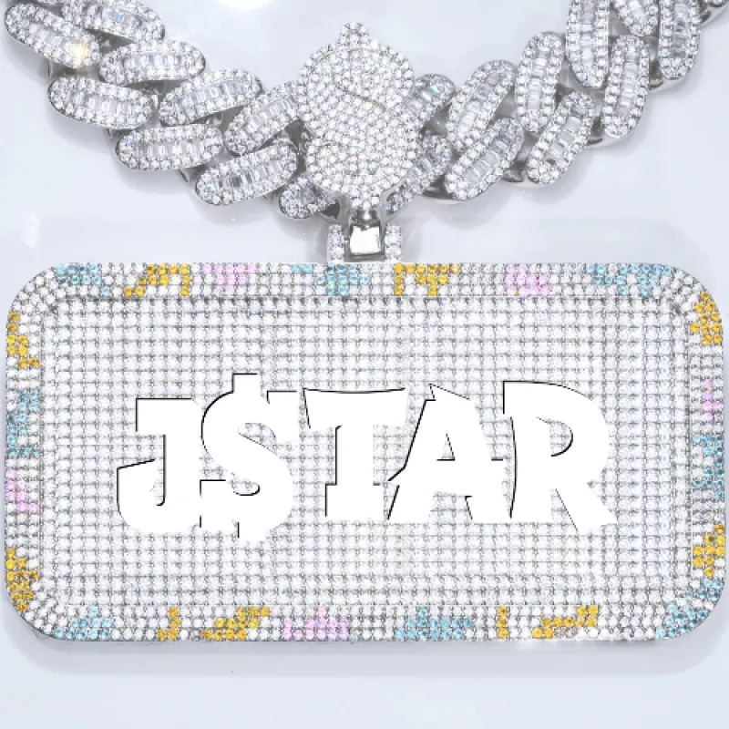 CUSTOM LETTER NECKLACE 3D COLORFUL SQUARE sold by The GUU Shop