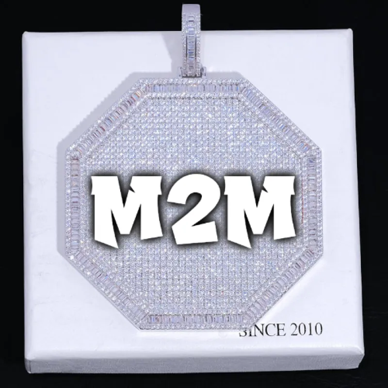 CUSTOM LETTER NECKLACE 3D BIG OCTAGON sold by The GUU Shop