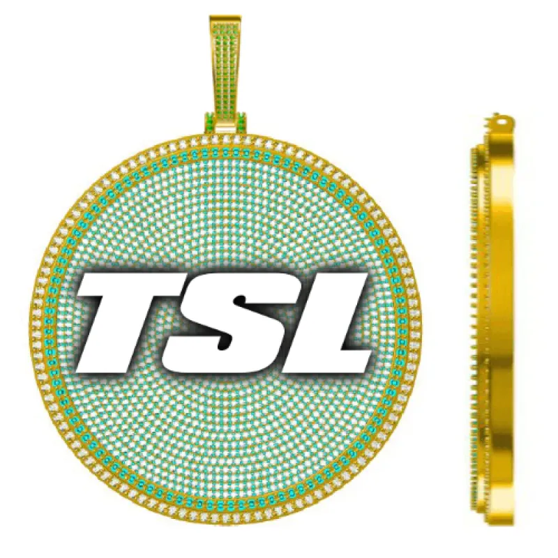 CUSTOM LETTER NECKLACE 3D BIG DISC sold by The GUU Shop