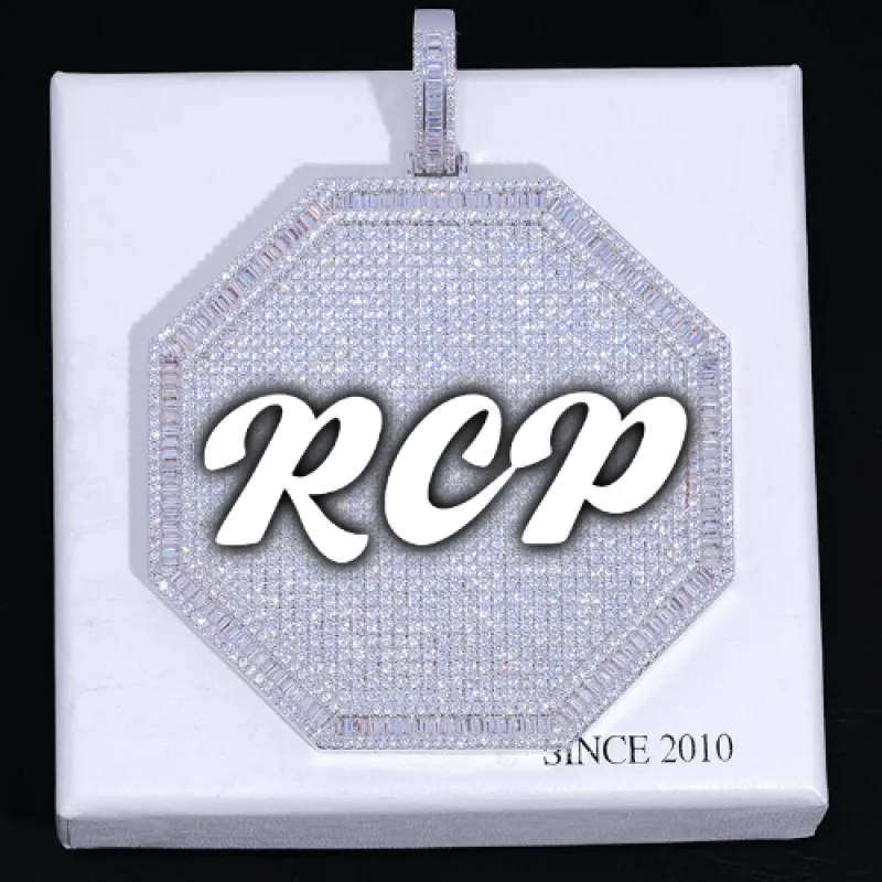 CUSTOM LETTER NECKLACE 3D BIG OCTAGON sold by The GUU Shop