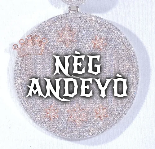 CUSTOM LETTER NECKLACE 3D BIG CROWN DISC sold by The GUU Shop