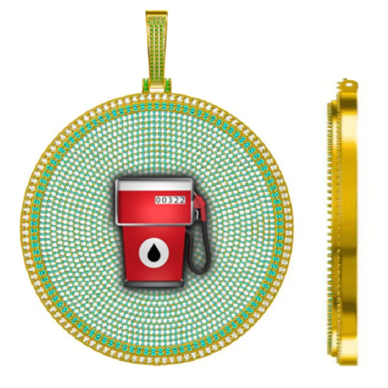 CUSTOM LETTER NECKLACE 3D BIG DISC sold by The GUU Shop