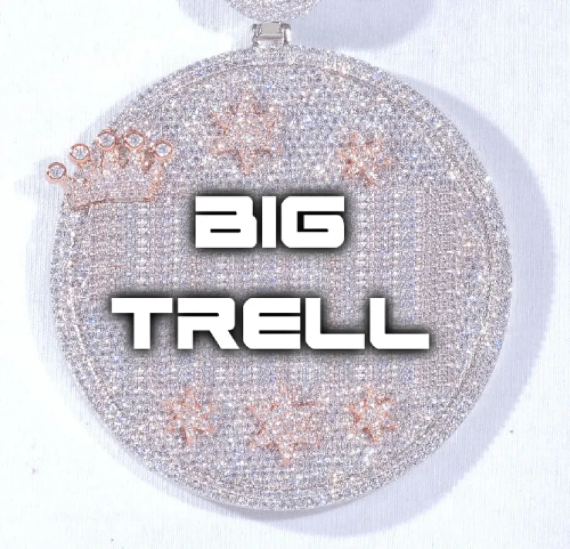 CUSTOM LETTER NECKLACE 3D BIG CROWN DISC sold by The GUU Shop