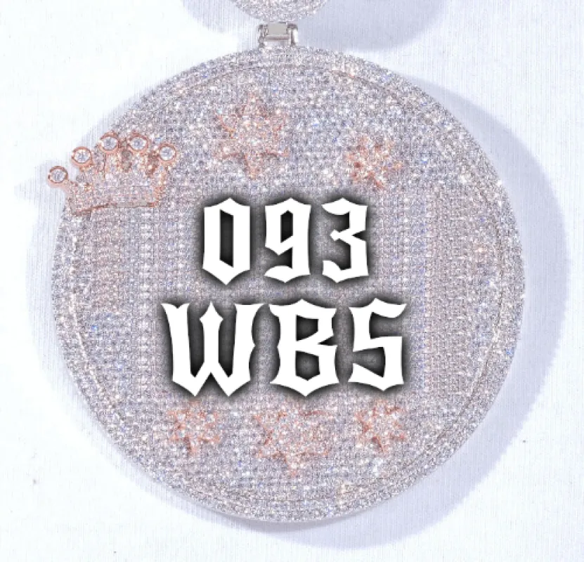 CUSTOM LETTER NECKLACE 3D BIG CROWN DISC sold by The GUU Shop