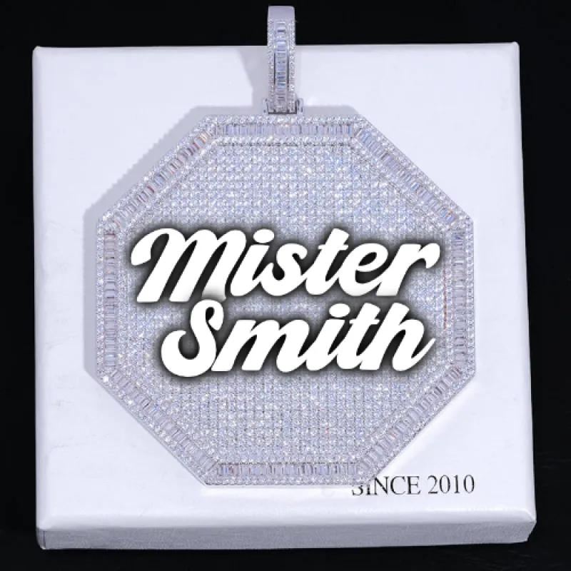 CUSTOM LETTER NECKLACE 3D BIG OCTAGON sold by The GUU Shop