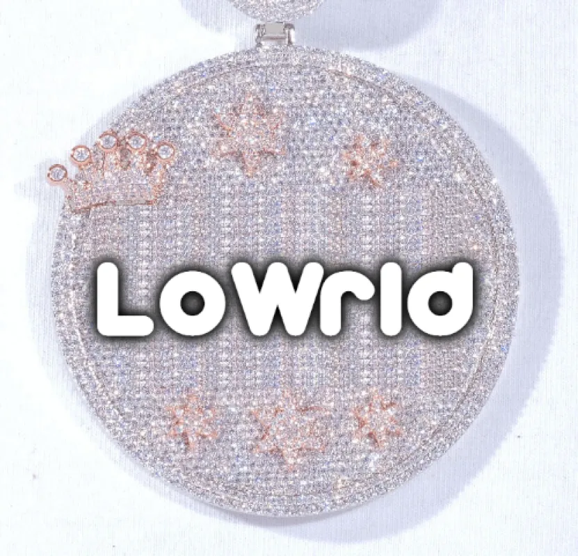 CUSTOM LETTER NECKLACE 3D BIG CROWN DISC sold by The GUU Shop